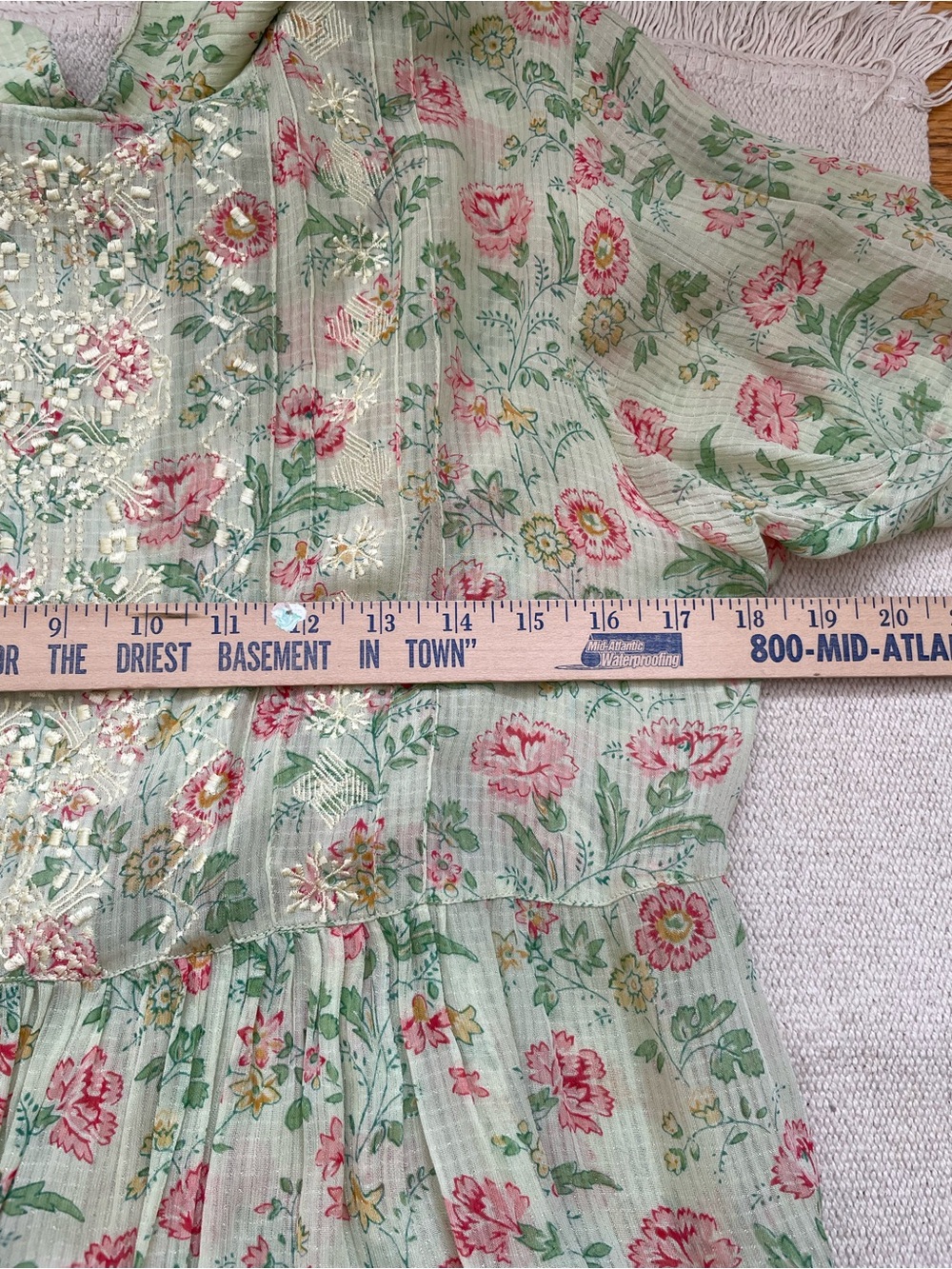 Vintage April Cornell Babydoll Dress Floral Collar Sz M Cottagecore Prairie - Picture 5 of 6